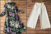 Midnight Bloom Kurti & Cream Plazzo Set